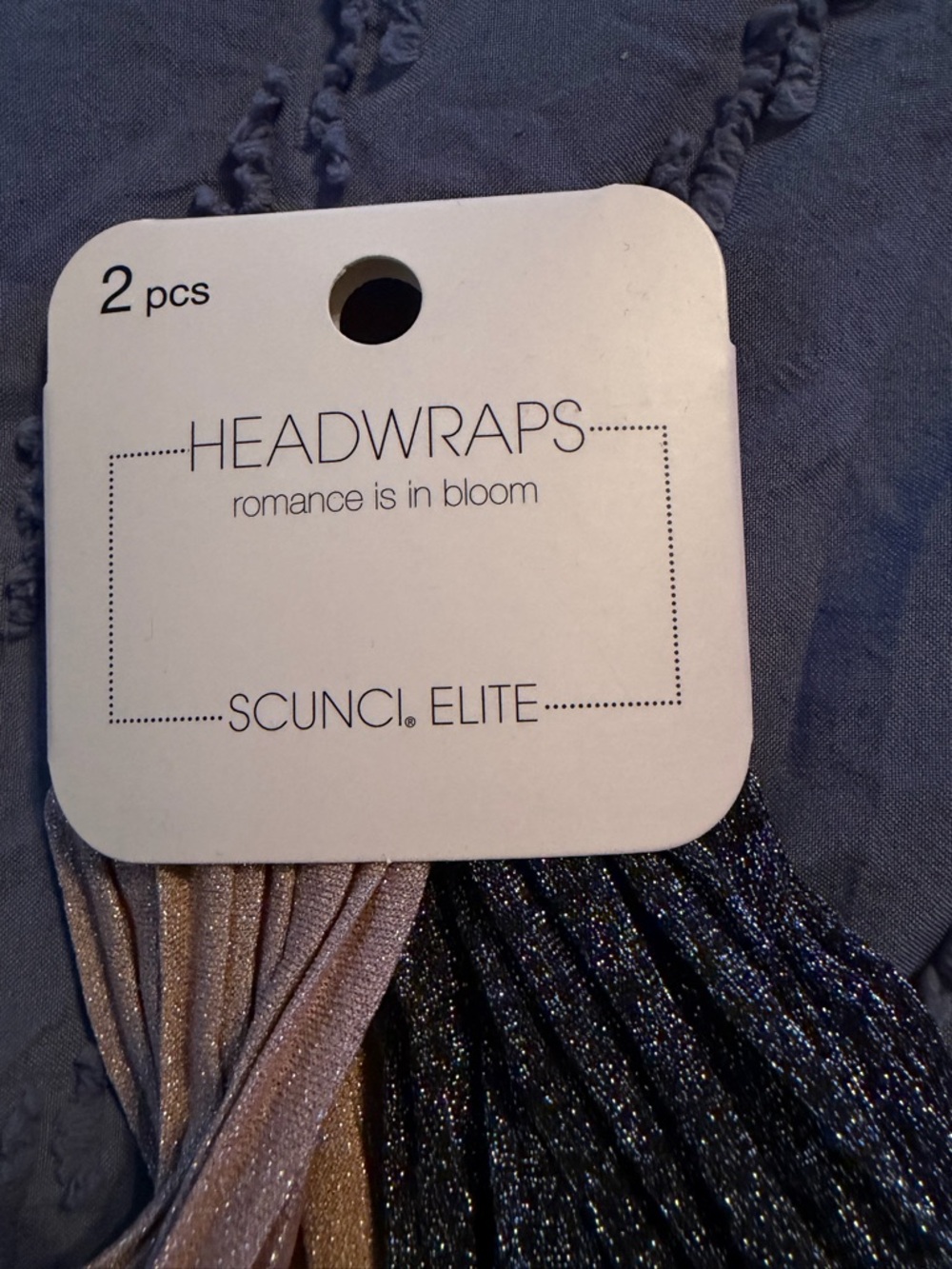 scünci Glitter Elastic Headwraps - Black & Rose Gold